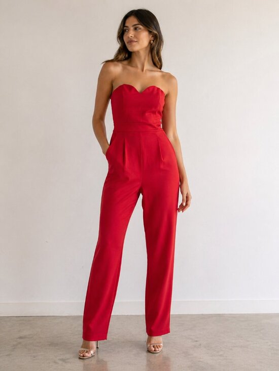 EXPRESS Pants - Express Women’s Strapless Sweetheart Jumpsuit, 00 (XXS)